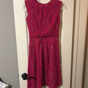 BCBG Maxazria Khloe lace dress magenta